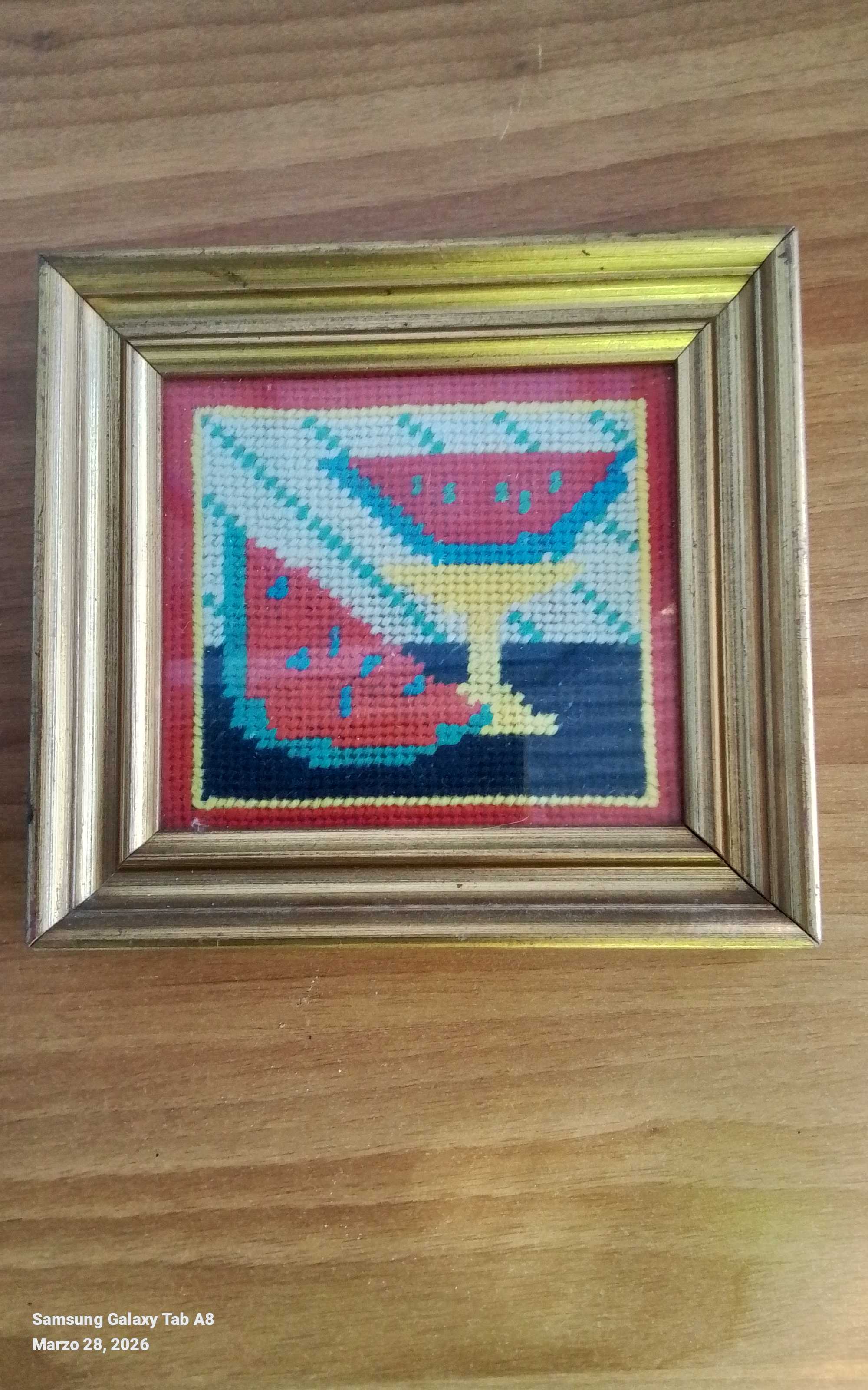 Quadretto con immagine artigianale in Punto Croce