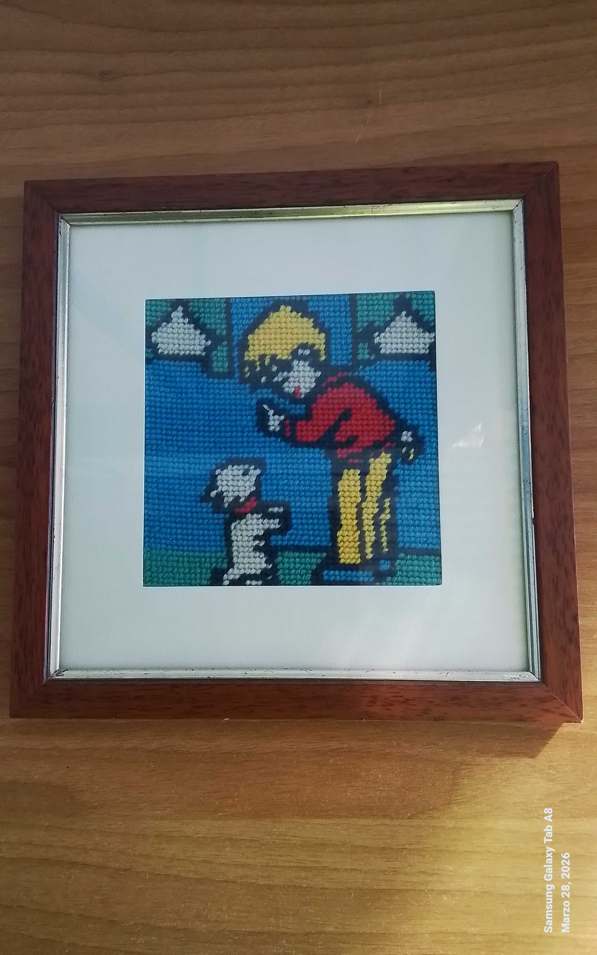 Quadretto con immagine artigianale in Punto Croce